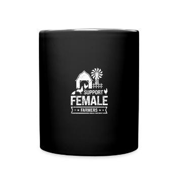 Supports female farmers - Full Colour Mug - black - Front