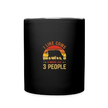 J’aime les vaches et peut-être 3 personnes - Mug uni - noir - Devant