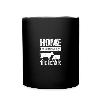 Home is where the herd is - Full Colour Mug - black - Front