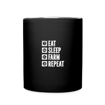 Eat Sleep Farm Replay 1 - (2) - Full Colour Mug - black - Front