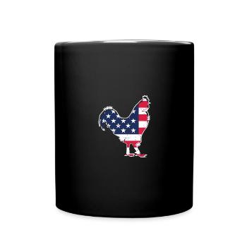 USA Flag Hen - - Full Colour Mug - black - Front