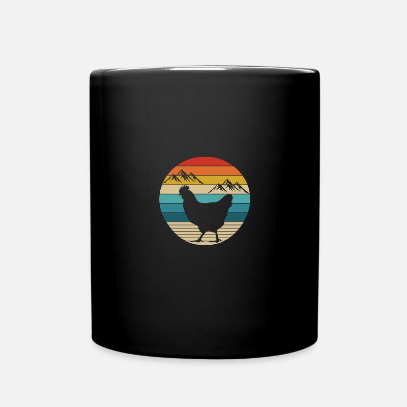 Retro Henne 3 - - Tasse einfarbig - Schwarz