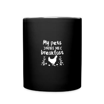 Mes animaux de compagnie me font le petit déjeuner - - Mug uni - noir - Devant