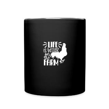 Das Leben ist besser auf dem Bauernhof 7 - - Tasse einfarbig - Schwarz - Vorne