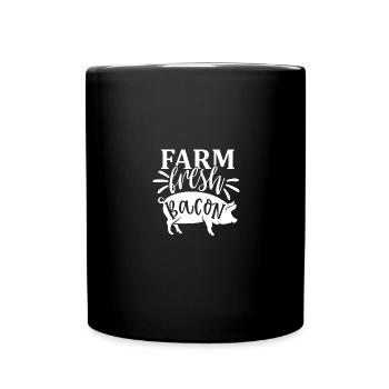Farmfrischer Speck 1 - - Tasse einfarbig - Schwarz - Vorne