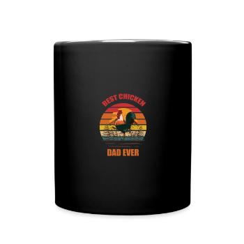 Bester Hühner-Dad aller Zeiten - - Tasse einfarbig - Schwarz - Vorne