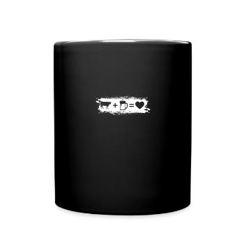 Grunge-Rechteck - Herz - Bier - Kuh - - Tasse einfarbig - Schwarz - Vorne