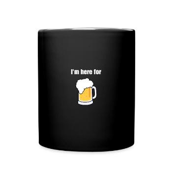 Here for Beer - Full Colour Mug - black - Front
