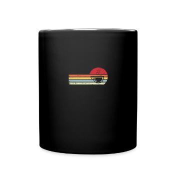 Sonne und Retro-Linien - Kaffee - - Tasse einfarbig - Schwarz - Vorne