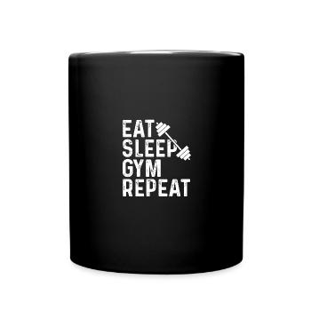 Eat Sleep Gym Répéter 2 - - Mug uni - noir - Devant