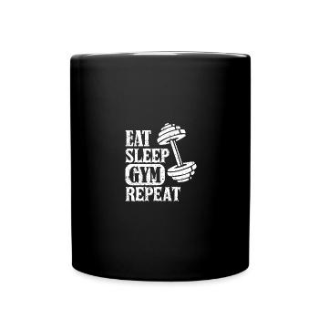 Eat Sleep Gym Repetition 3 - - Full Colour Mug - black - Front