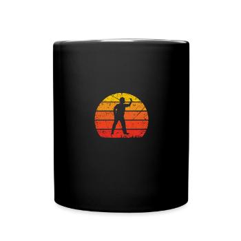 Retro Sonne 1 - Dartspieler - - Tasse einfarbig - Schwarz - Vorne