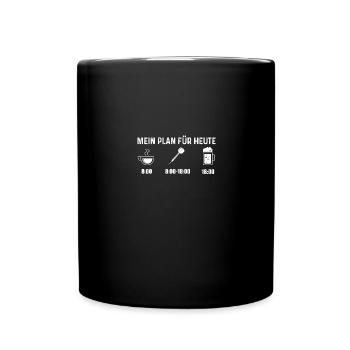Mein Plan Für Heute - Dart - - Tasse einfarbig - Schwarz - Vorne