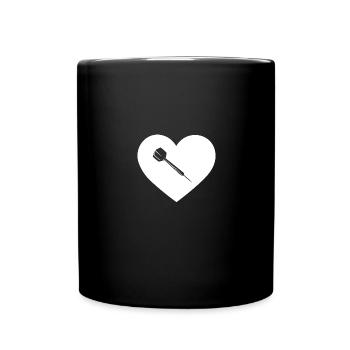 Forme de cœur - Fléchette - - Mug uni - noir - Devant