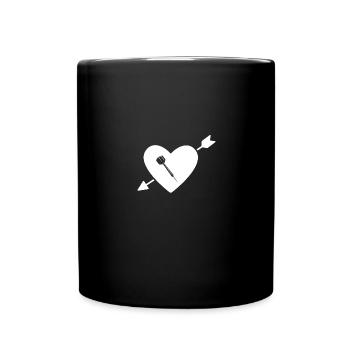 Herz mit Pfeil - Dart - - Tasse einfarbig - Schwarz - Vorne
