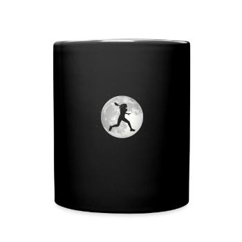 Full Moon - Female, Playing Tennis - - Full Colour Mug - black - Front