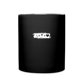 Grunge Rectangle - Herz - Wein - Jagd - - Tasse einfarbig - Schwarz - Vorne