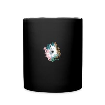 White Shepherd, German Shepherd, Paws, Print - Full Colour Mug - black - Front