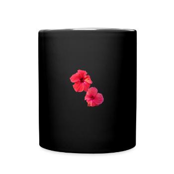 hibiskus,blume,lotus,blüte,floral,rot - Tasse einfarbig - Schwarz - Vorne