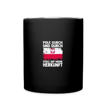 Pole Polnisch Polen - Tasse einfarbig - Schwarz - Vorne