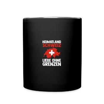 Schweizer Schweiz - Tasse einfarbig - Schwarz - Vorne