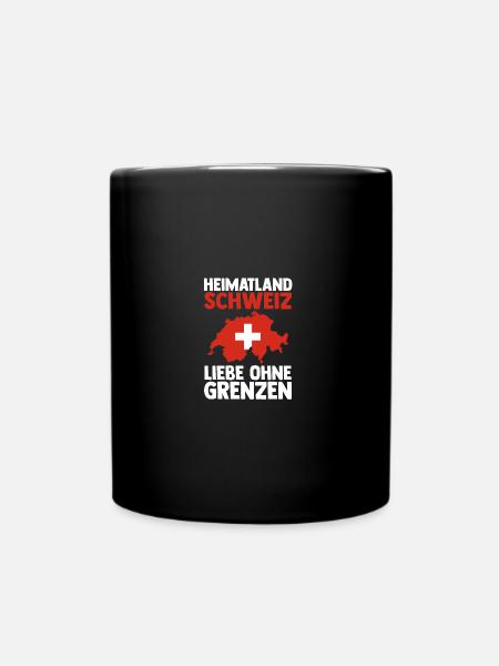 Schweizer Schweiz - Tasse einfarbig - Schwarz