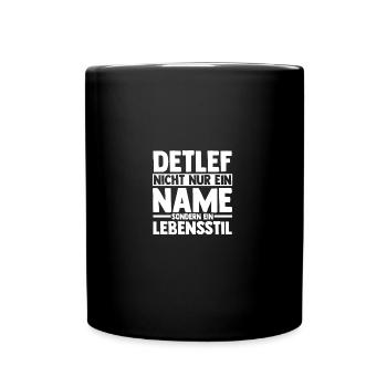 Vorname Detlef - Tasse einfarbig - Schwarz - Vorne