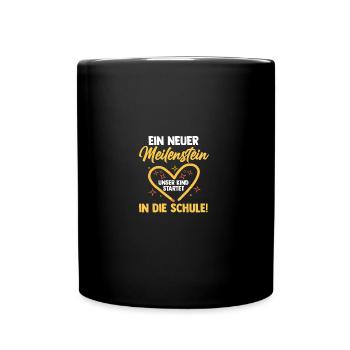 Eltern Schulkind Grundschule Erste Klasse Einschul - Tasse einfarbig - Schwarz - Vorne