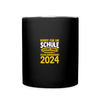 Eltern Schulkind Grundschule Erste Klasse Einschul - Tasse einfarbig - Schwarz - Vorne