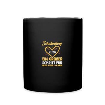 Eltern Schulkind Grundschule Erste Klasse Einschul - Tasse einfarbig - Schwarz - Vorne