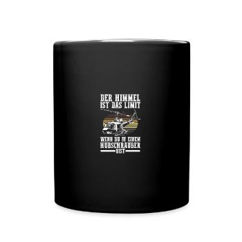 Pilot Helikopter Hubschrauber - Tasse einfarbig - Schwarz - Vorne