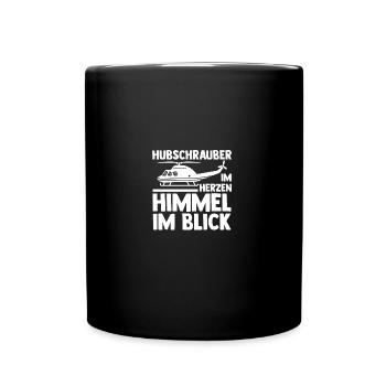 Pilot Helikopter Hubschrauber - Tasse einfarbig - Schwarz - Vorne