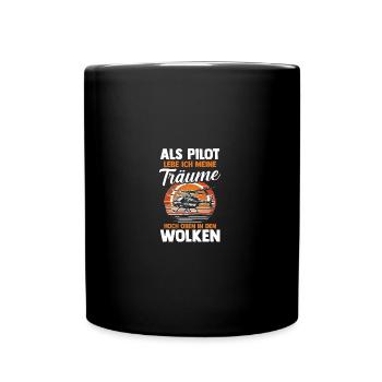 Pilot Flying Aviator Helicopter Helicopter - Full Colour Mug - black - Front