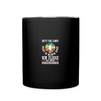 Pilot Helikopter Hubschrauber - Tasse einfarbig - Schwarz - Vorne
