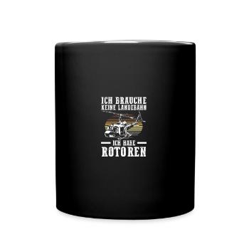 Pilot Hubschrauber Helikopter - Tasse einfarbig - Schwarz - Vorne