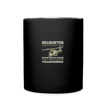 Pilot Hubschrauber Helikopter - Tasse einfarbig - Schwarz - Vorne