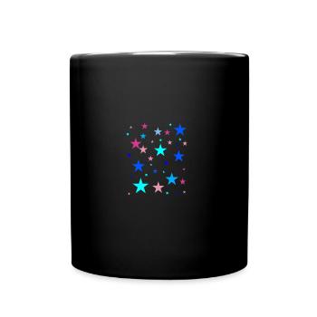 stars, colorful, blue, pink, pink - Full Colour Mug - black - Front