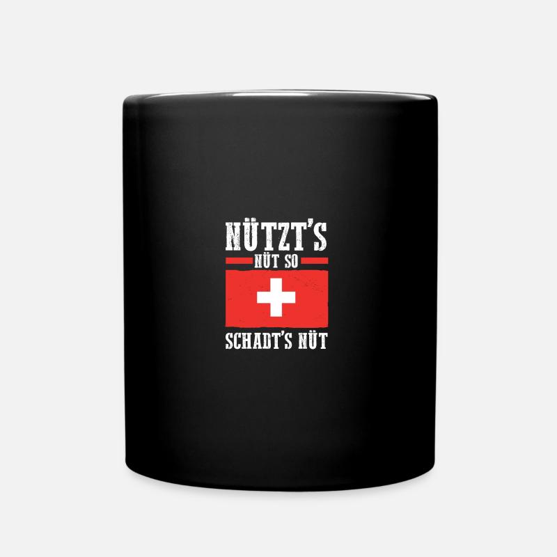 Schweizer Schweiz - Tasse einfarbig - Schwarz