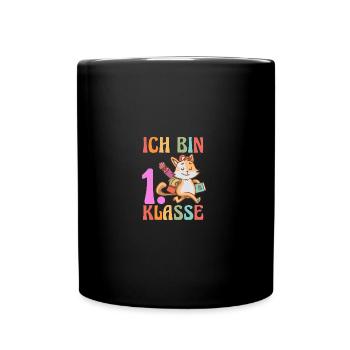 Cat enfant de première année d'école début de la scolarisation - Mug uni - noir - Devant