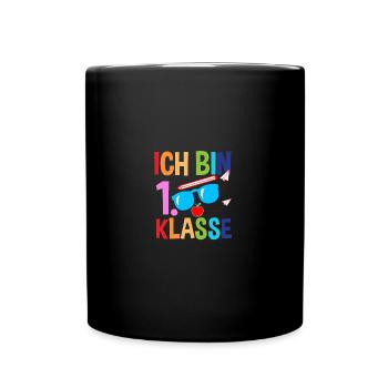 Erste Klasse Schulkind Schulbeginn Einschulung - Tasse einfarbig - Schwarz - Vorne