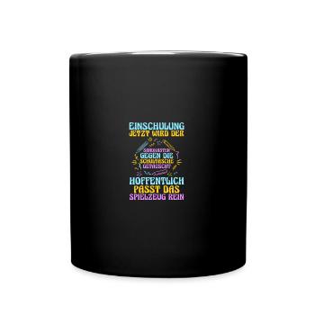 Kita sortants entrant à l'école écolier commençant l'école - Mug uni - noir - Devant