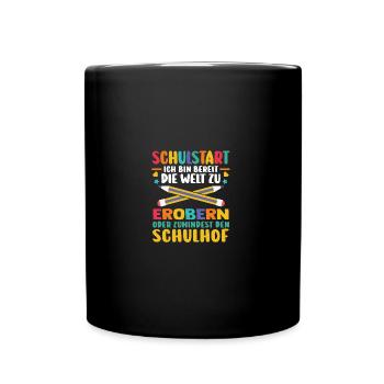 Kita Abgänger Schulanfang Schulkind Einschulung - Tasse einfarbig - Schwarz - Vorne