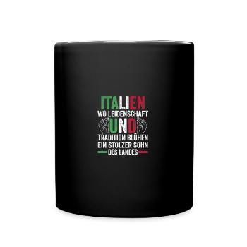 Italiener Italien - Tasse einfarbig - Schwarz - Vorne
