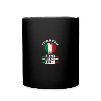 Italiener Italien - Tasse einfarbig - Schwarz - Vorne