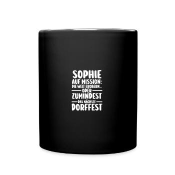 Prénom Sophie fête du village - Mug uni - noir - Devant