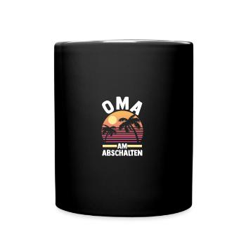 Urlaub Urlauberin Großmutter Oma - Tasse einfarbig - Schwarz - Vorne