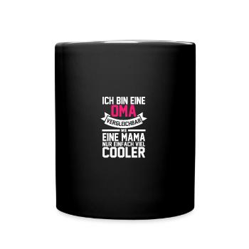 Großmutter Oma - Tasse einfarbig - Schwarz - Vorne