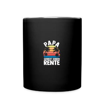 Urlaub Urlauber Vater Papa - Tasse einfarbig - Schwarz - Vorne
