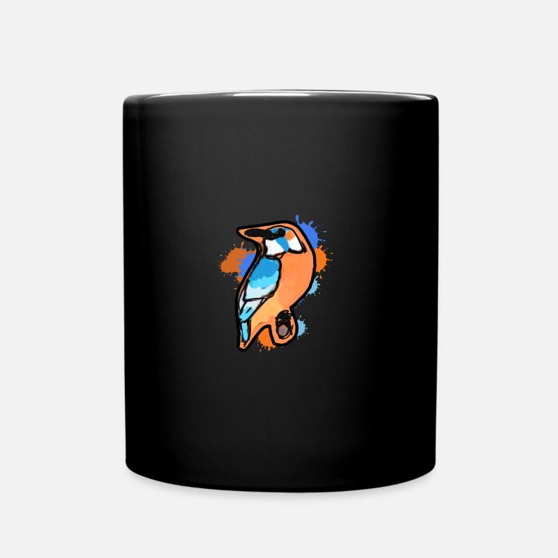 Martin-pêcheur, Dessin, Abstrait, Coloré, Oiseau, Graffiti - Mug uni - noir
