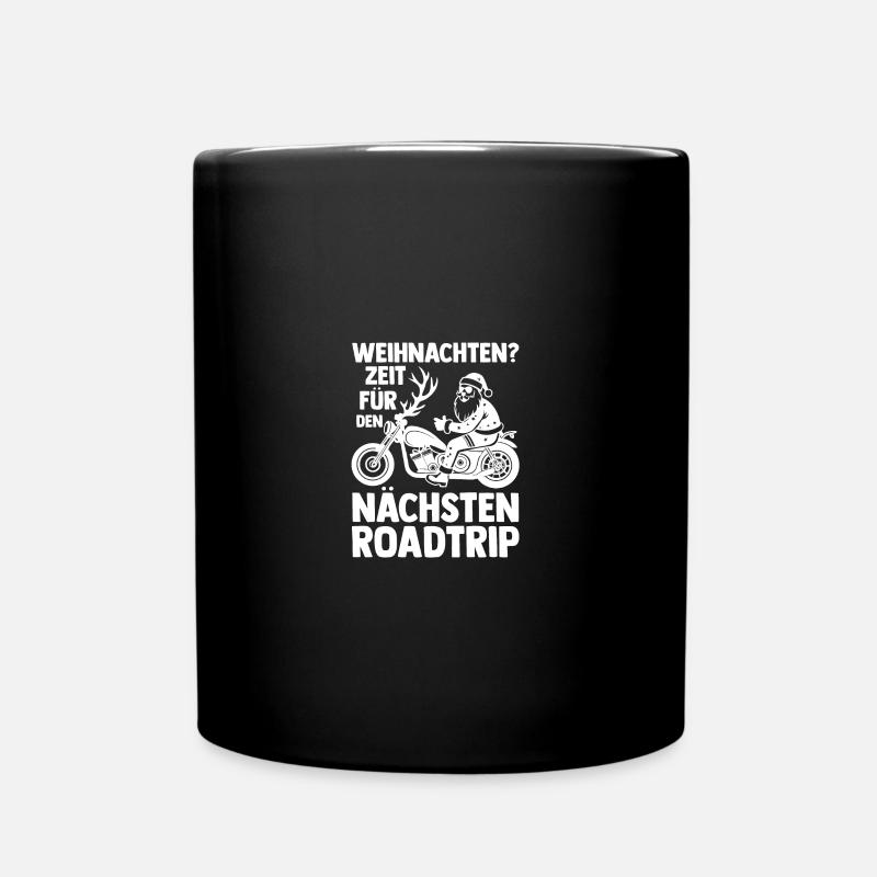 Weihnachtsmann Motorrad Weihnachtsfest Weihnachten - Tasse einfarbig - Schwarz